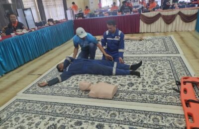 Rangkaian kegiatan bulan Keselamatan dan Kesehatan Kerja (K3) di Lapangan Handasa, Pulau Bunyu. (Ist)