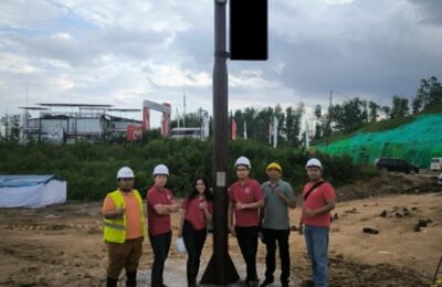 Smart Pole yang telah ter-install dan aktif di Sumbu Barat Istana Presiden di IKN. (Ist)
