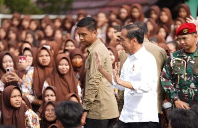 Joko Widodo kunjungi SMK 1 Tanah Grogot. (Ist)