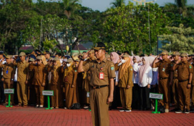 Pemerintah Kabupaten Tapin menggelar apel gabungan. (Ist)