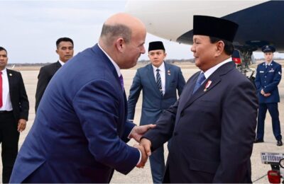 Prabowo Subianto tiba di Pangkalan Militer Andrews, Washington DC, Amerika Serikat. (Ist)