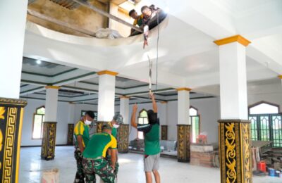 Satgas Pamtas RI-Malaysia Bangun Masjid di Wilayah Perbatasan. (Ist)