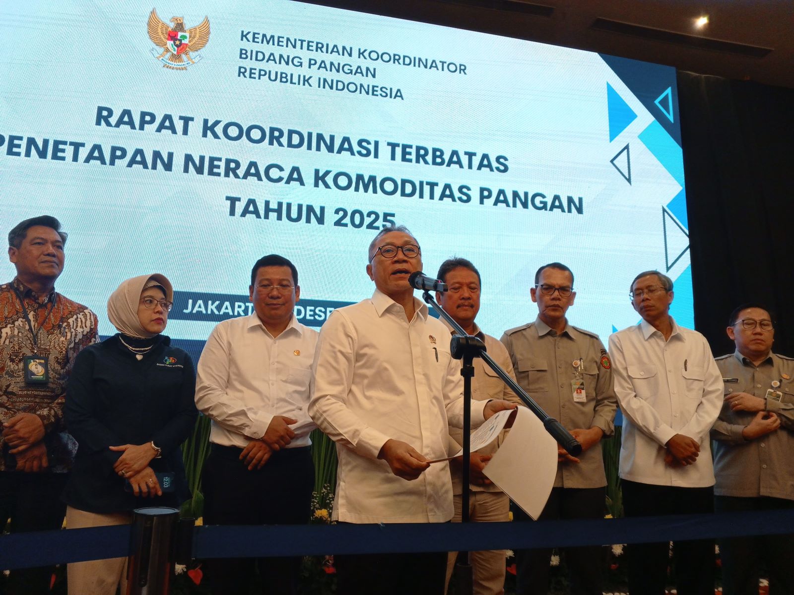 Rapat Koordinasi Terbatas terkait Penetapan Neraca Komoditas Pangan 2025. (Ist)