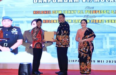 Waris Muin Hadiri Pisah Sambut Danpomdam VI/Mulawarman. (Ist)