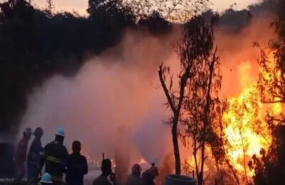 Sumur rakyat di Desa Gandu, Bogorejo Blora yang terbakar. (Ist)