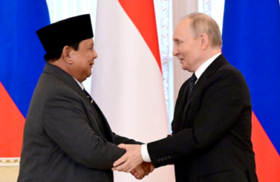 Presiden Republik Indonesia, Prabowo Subianto dan Presiden Federasi Rusia, Vladimir Putin. (Ist)
