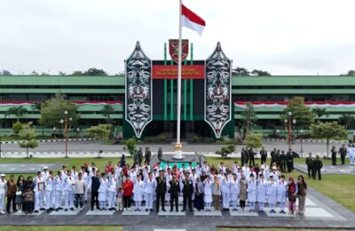Upacara HUT ke-80 RI di Kodam VI/Mulawarman. (Ist)