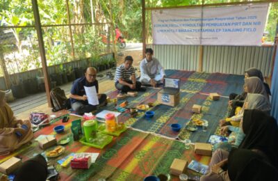 PEP Tanjung Field Fasilitasi Pendampingan Pembuatan Legalitas Usaha PIRT dan NIB. (Ist)